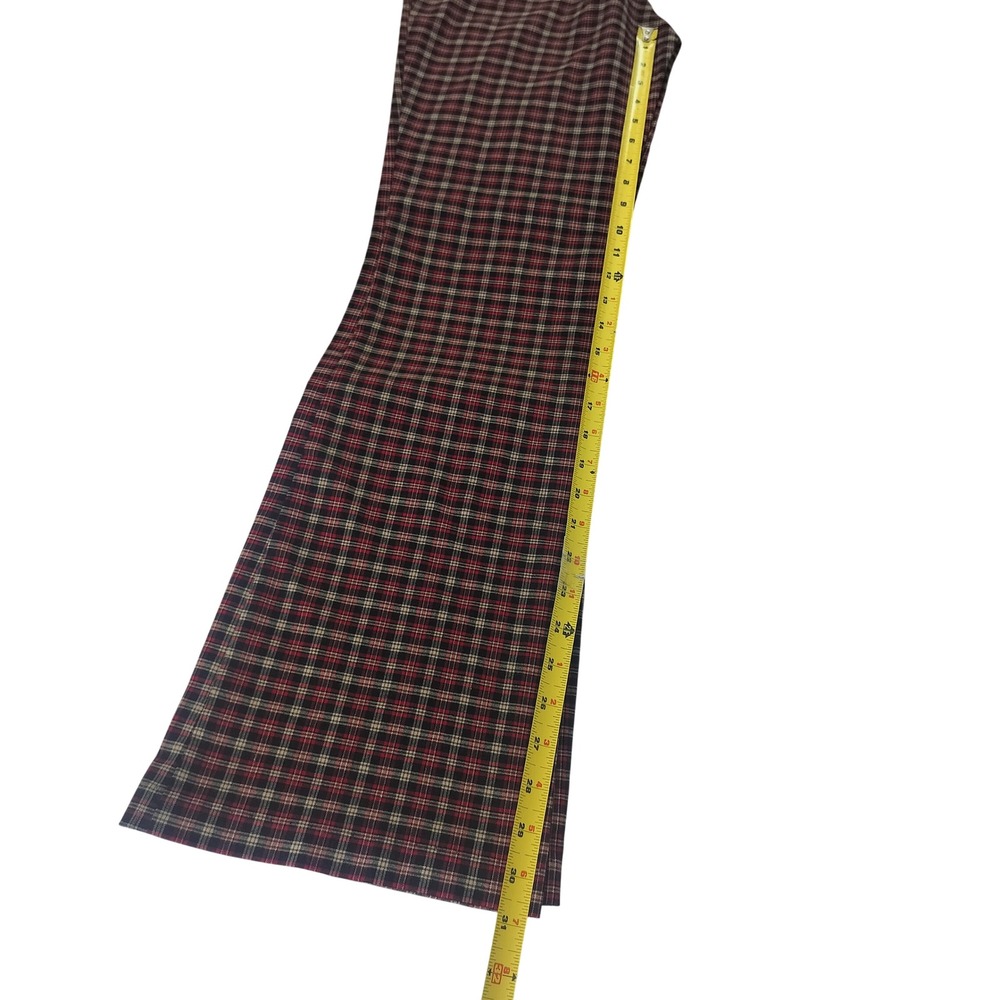 Celine by Champion Red Plaid Trousers Straight Leg Pants Size L Made in USA - Picture 6 of 8
